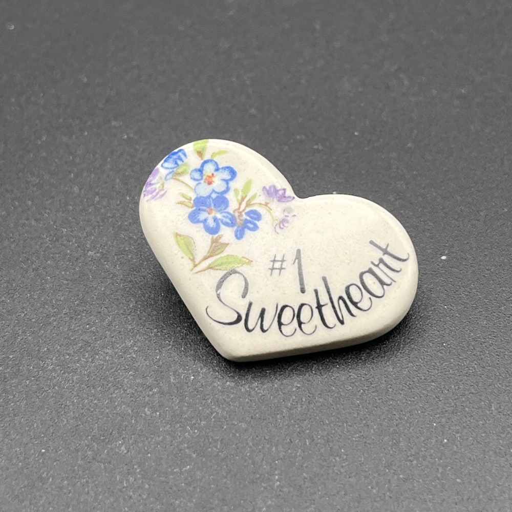 #1 Sweetheart Number One Heart Ceramic Lapel Hat Pin